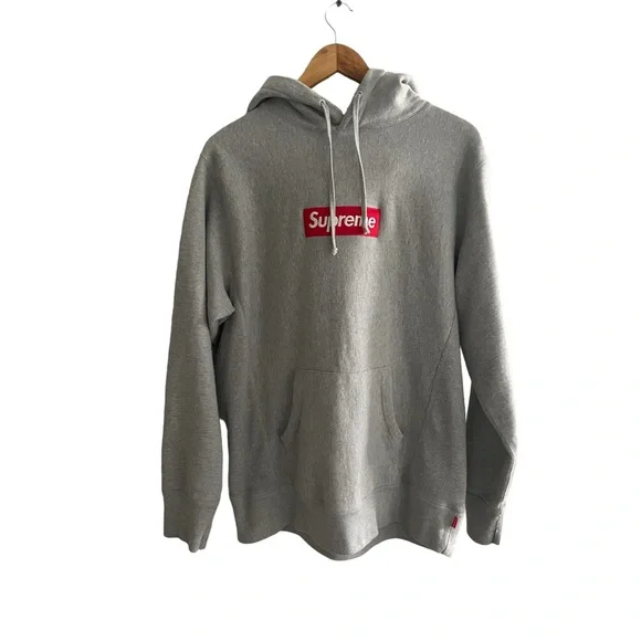 Apparel Heather Grey Supreme Box Logo Hoodie Supreme Shirts